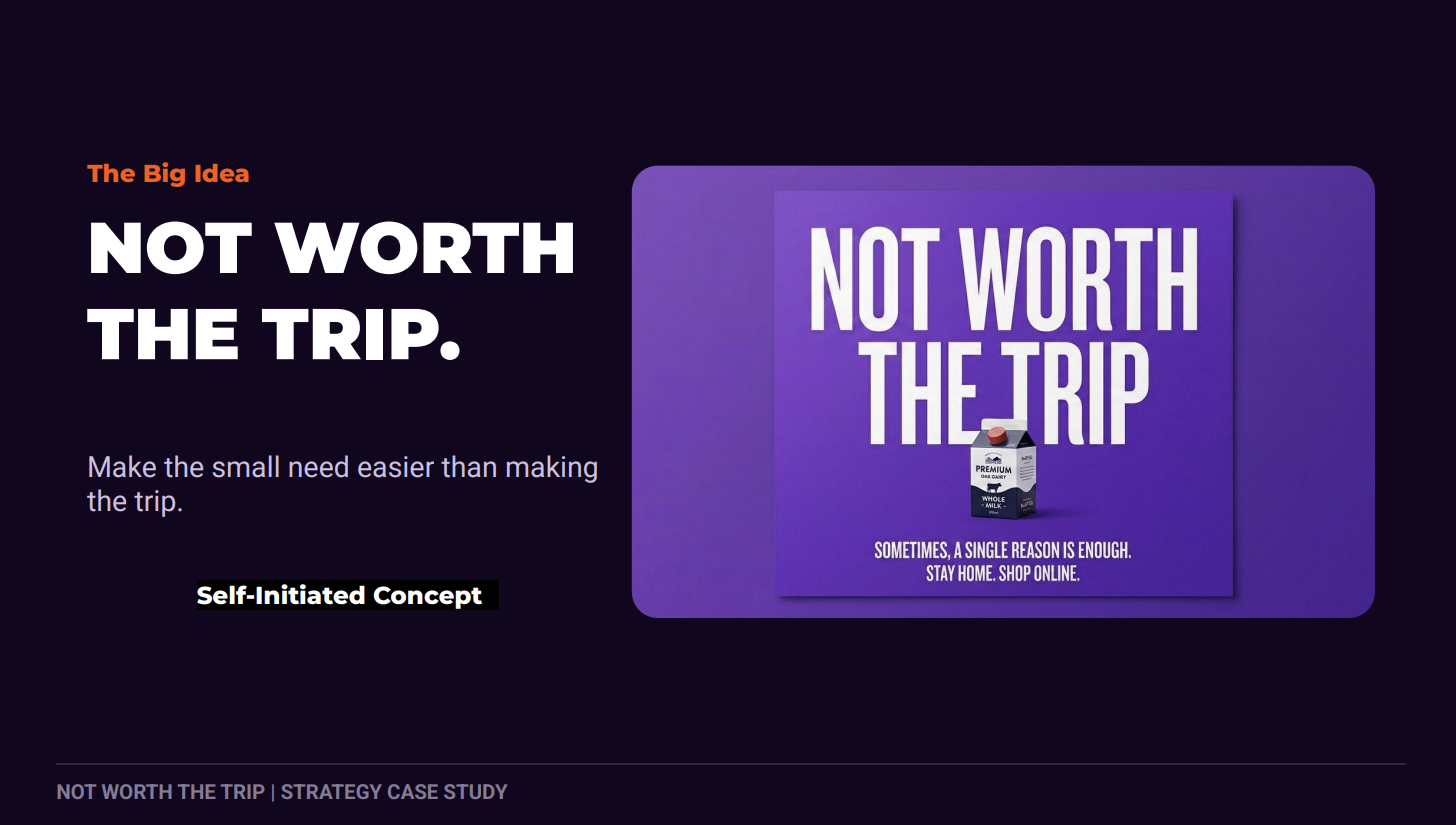 Big idea — Not Worth The Trip